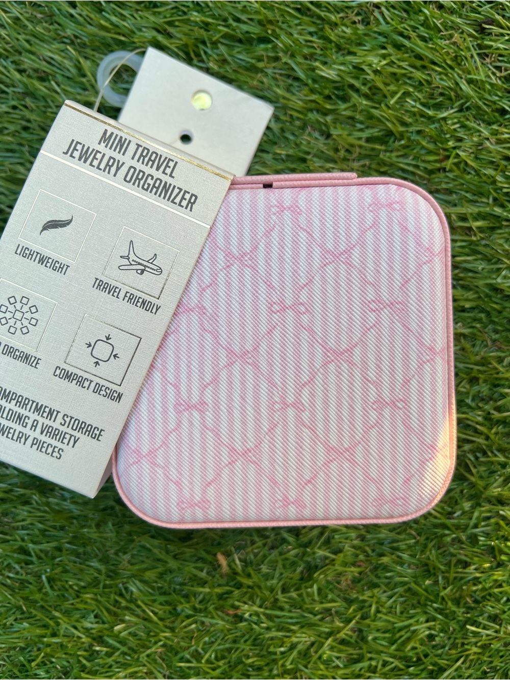Pink Bow Coquette Girl Mini Jewelry Travel Box